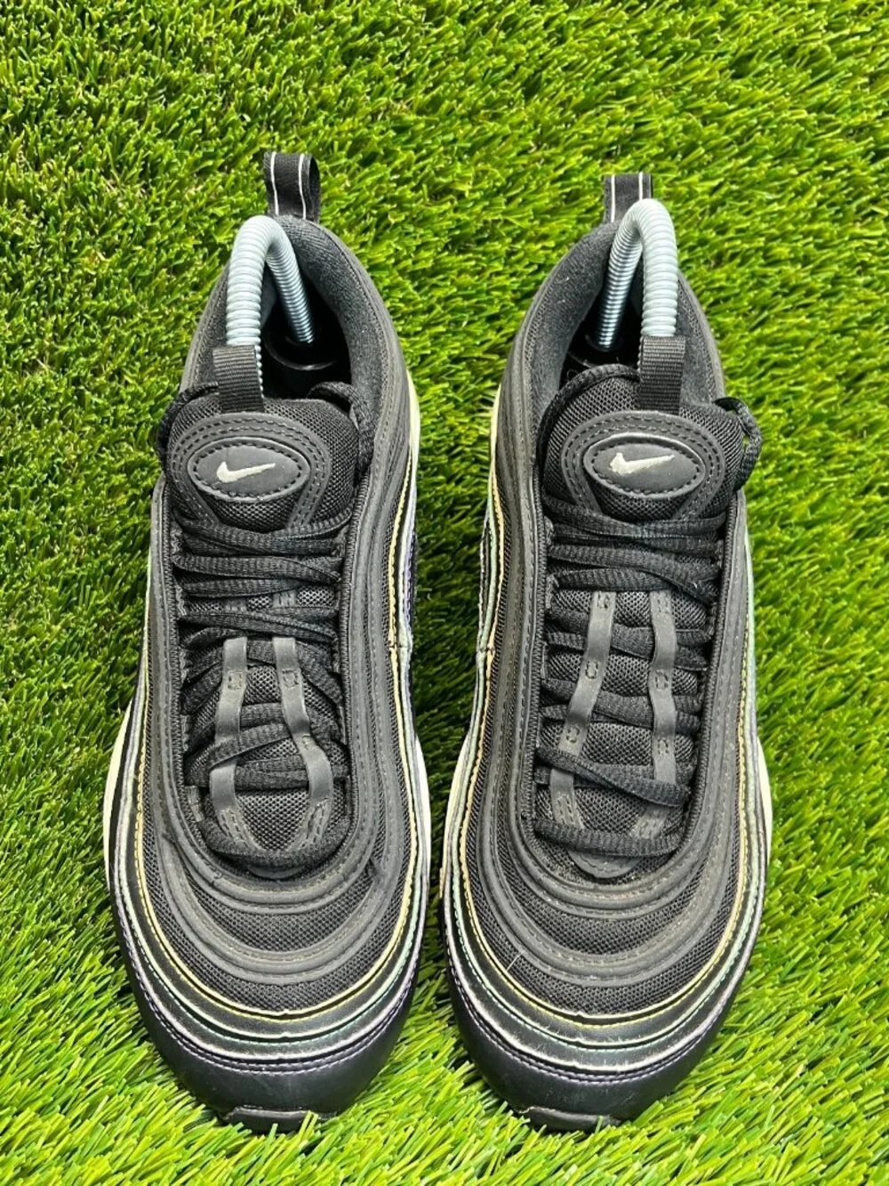 Nike Air Max 97 Black Multi Stitch Womens Size‎ 7.5 Running Shoes Sneakers